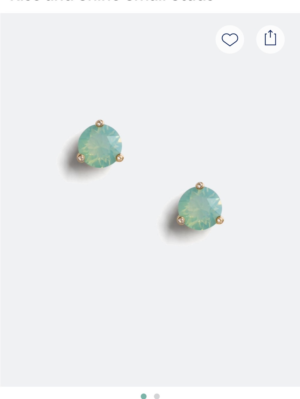 kate spade gold-tone mint green crystal stud earrings